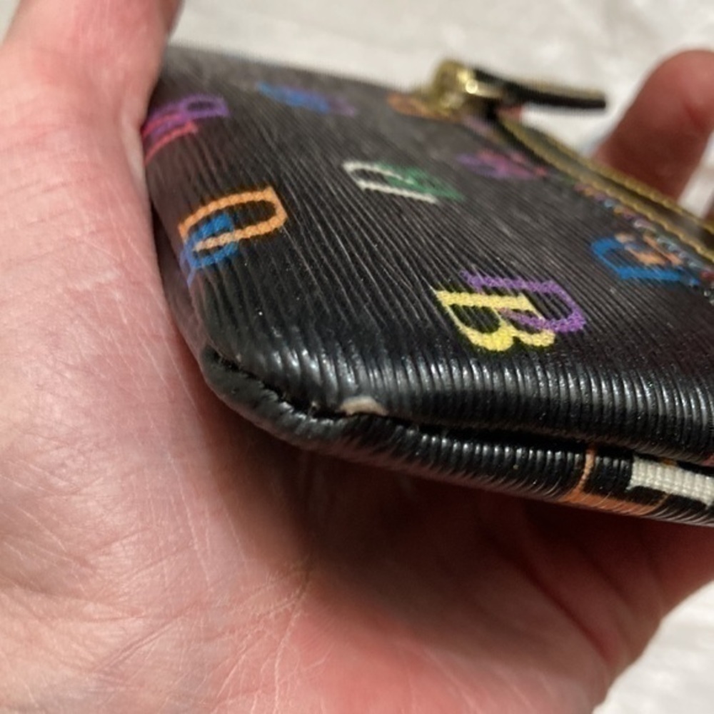 Dooney and Bourke black multicolor mini bag key ring - Picture 4 of 6